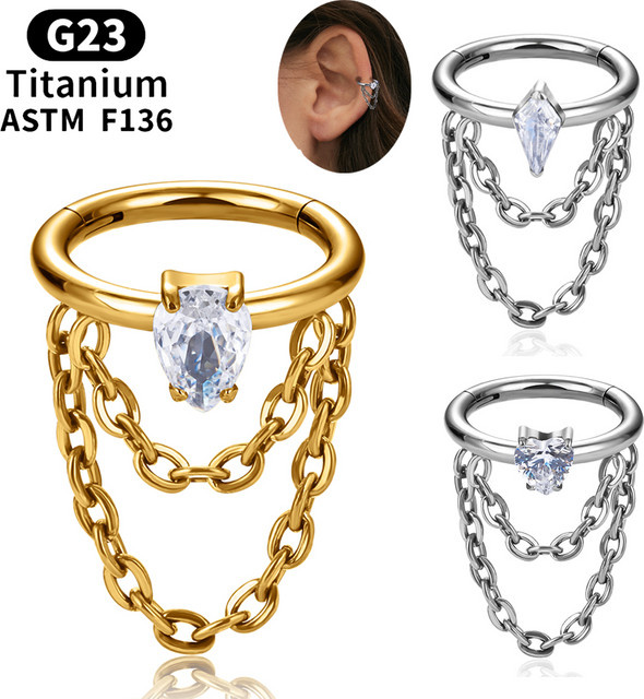 Piercing Hoop Ring, Titan, Silber, Unisex - Bild 1