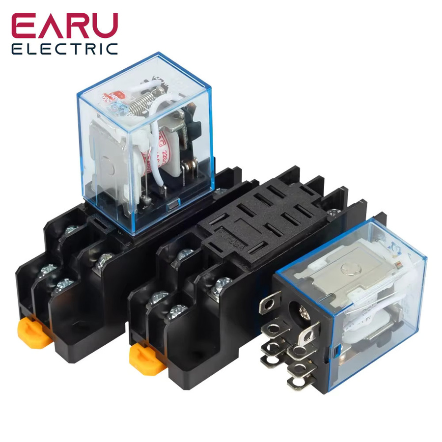 EARU LY2NJ HH62P Elektromagnetisches Relais 10A 8PIN mit Sockel für DIN-Schiene - Bild 4
