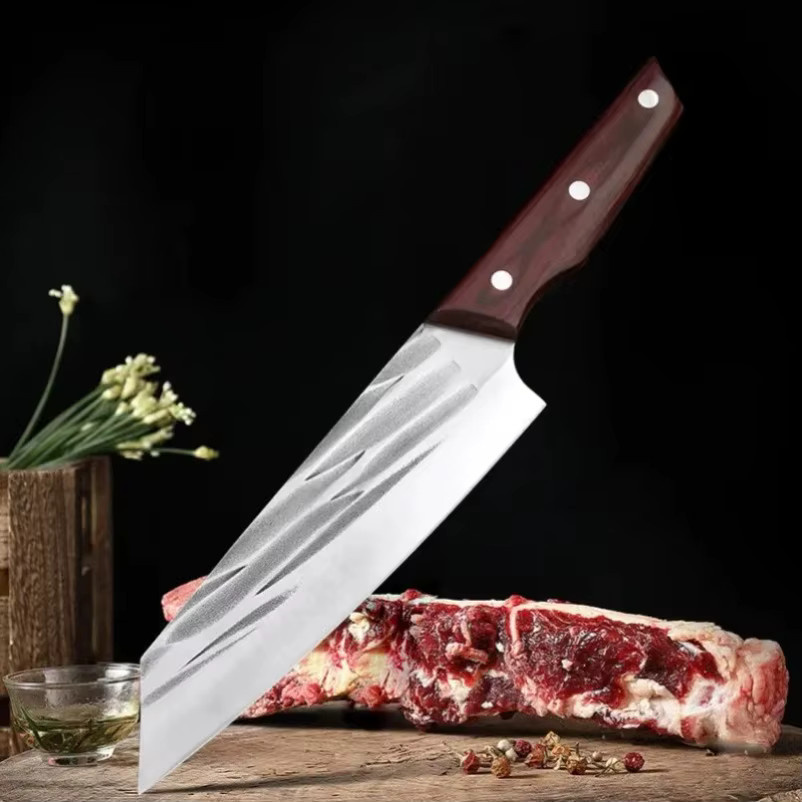 GuanQi Hackmesser aus Edelstahl mit Holzgriff für Fleisch, Geflügel und Gemüse in Silber - Bild 2
