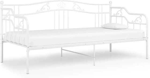 vidaXL Schlafsofa Bettgestell aus Metall in Weiß, Modernes Design, B/T/H: 90 x 200 cm - Bild 1