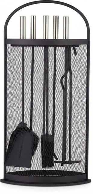 Relaxdays Kaminbesteck aus Edelstahl in Schwarz und Silber, B/T/H: 66 x 23 x 15 cm - Bild 1