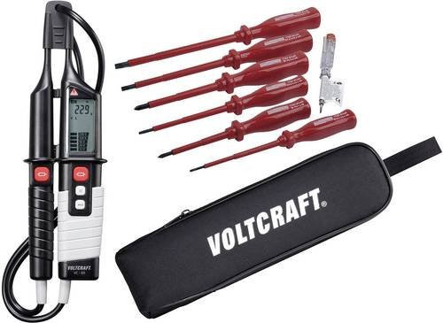 Voltcraft VC 65 Zweipoliger Spannungsprüfer CAT III 1000 V, CAT IV 600V mit LCD, Akustik und LED in Schwarz - Bild 1