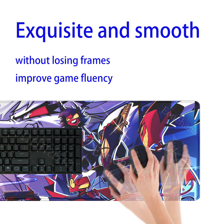 Eenehana Anime Helluva Boss XXL Gaming-Mauspad Schreibtischunterlage Multicolor B/T: 90 x 40 cm - Bild 3