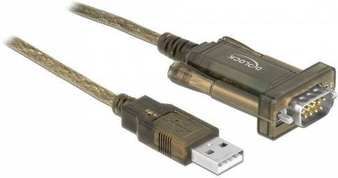 Delock USB 2.0 auf Seriell RS-232 Adapter mit DB9 Stecker, transparent, 64073 - Bild 1