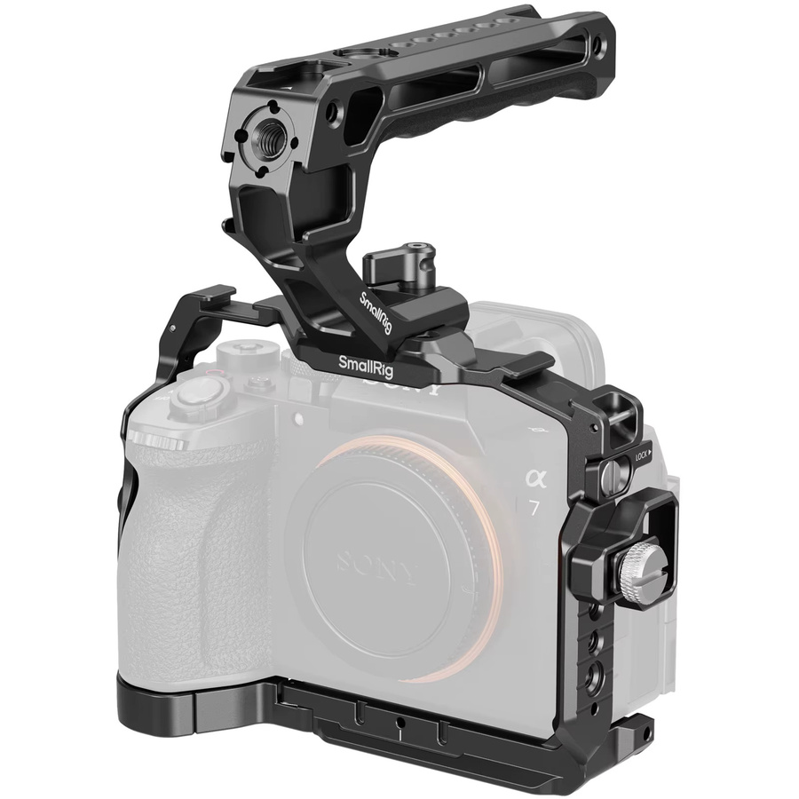 SmallRig A7 V Cage Kit für Sony Alpha 7 V, 7R V und 7 IV in Schwarz mit HDMI-Kabelklemme, Obergriff und Arca-Swiss-Schnellwechselplatte - Bild 4