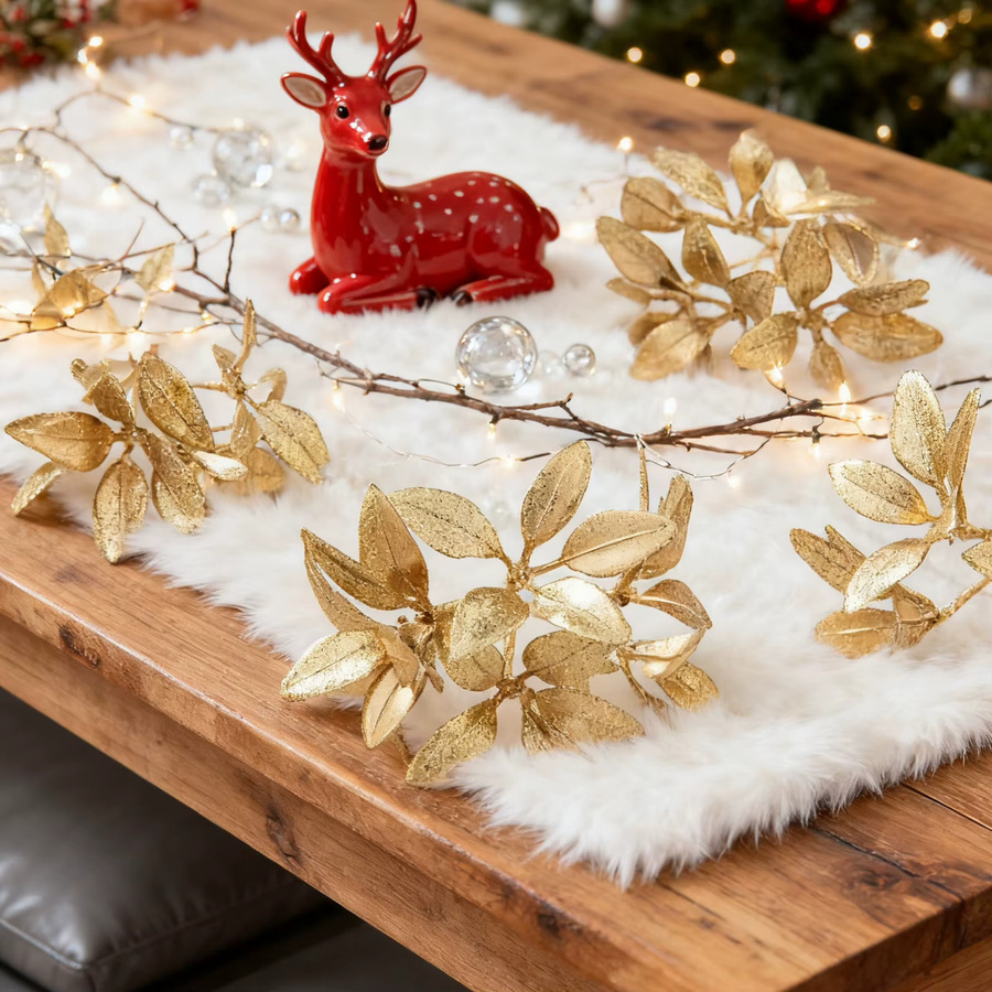 Goldene künstliche Kiefer als florale Dekoration für Weihnachten, Hochzeiten und DIY-Projekte von smr - Bild 3