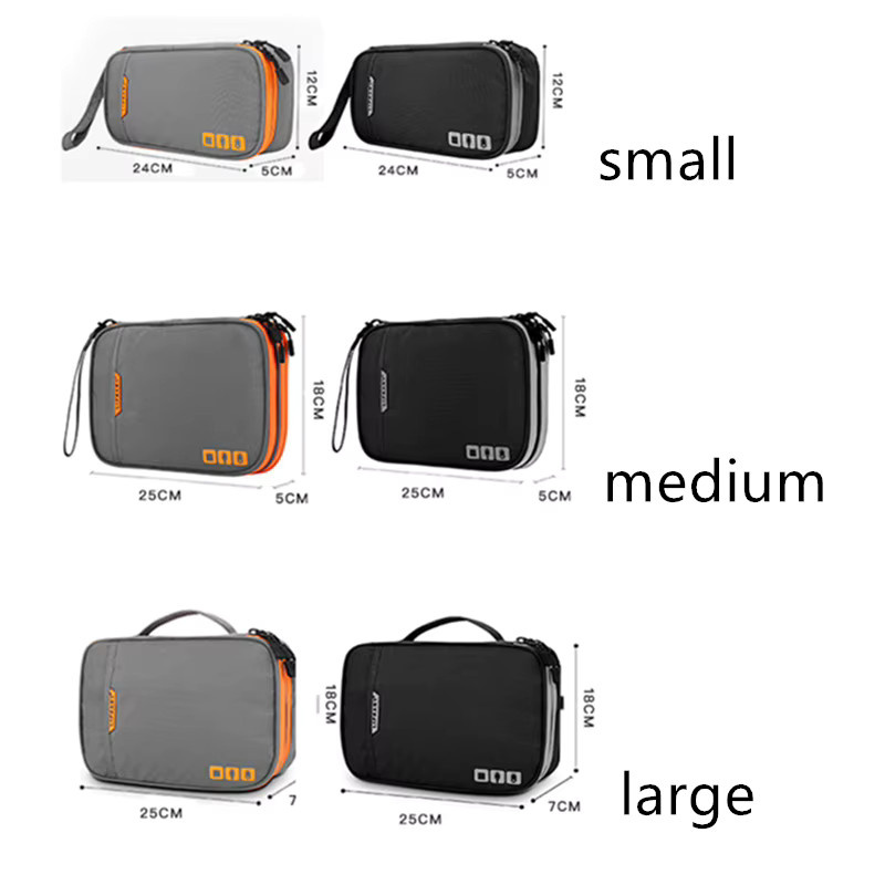 Multifunktionale Reise-Kabelaufbewahrung und Gadget-Organizer in Grau für USB-A und USB-C Kabel - Bild 6