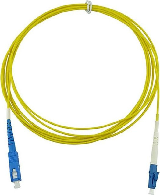 BlueOptics Simplex LWL Patchkabel LC-UPC/SC-UPC Singlemode E9/125µm OS2 G.657.A1, blau und gelb, Länge: 30 m - Bild 1