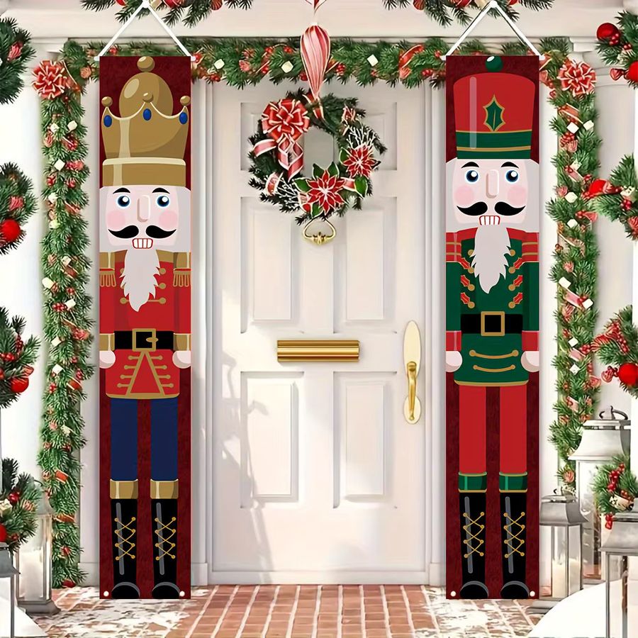 VIKAMA Weihnachts-Nussknacker Veranda-Banner als hängende Party-Dekoration für drinnen und draußen, Multicolor, B: 180,0 cm, H: 30,0 cm, T: 30,0 cm - Bild 2