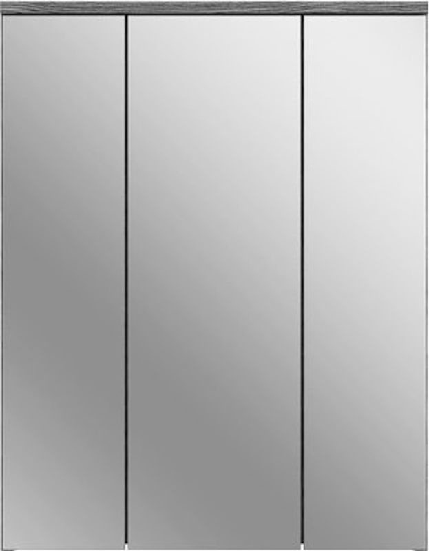 Spiegelschrank xonox.home in Weiß und Silber mit Glastüren und internen Regalen, B/H/T: 60 x 77 x 21 cm - Bild 5
