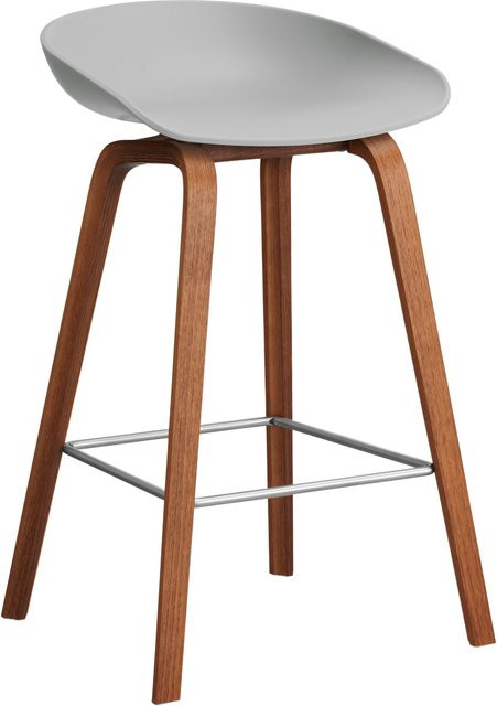 HAY About A Stool AAS 32 Hocker in Grau mit Eichenholz oder Walnussholz und Polypropylen - Bild 1