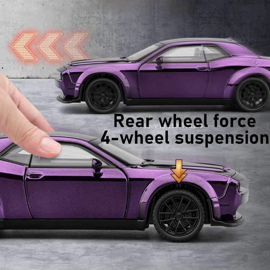 MAKEDA Hellcat Spielzeug-Supercar-Modelle, 1:32, mit Licht und Sound, Metall - Bild 4