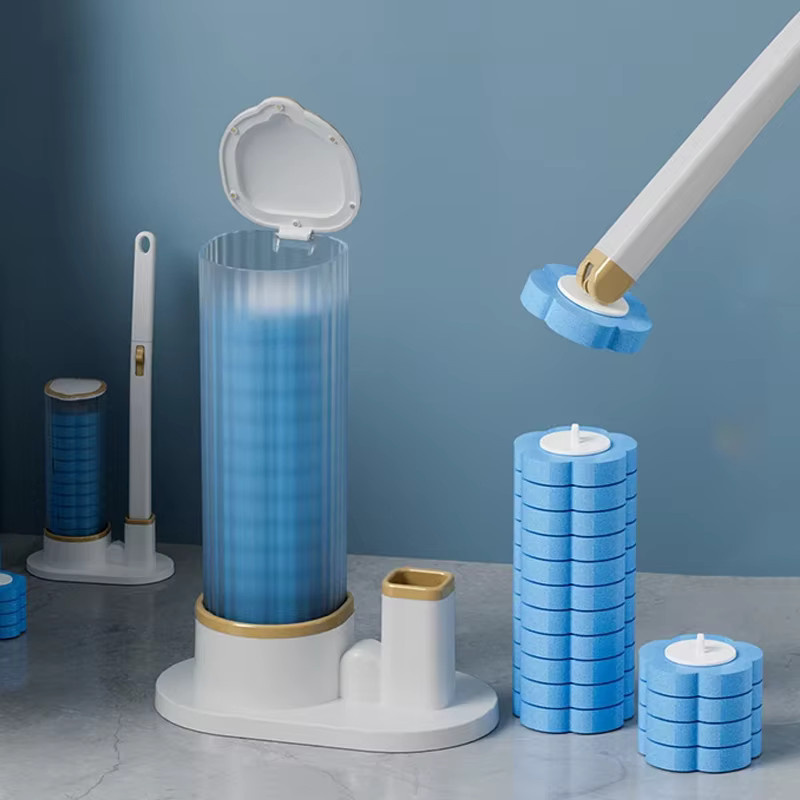 Willstar Toilettenbürsten-Set mit Einweg-Ersatzköpfen und verlängertem Griff in Blau und Weiß, freistehend aus Kunststoff, Höhe: 40,0 cm - Bild 2