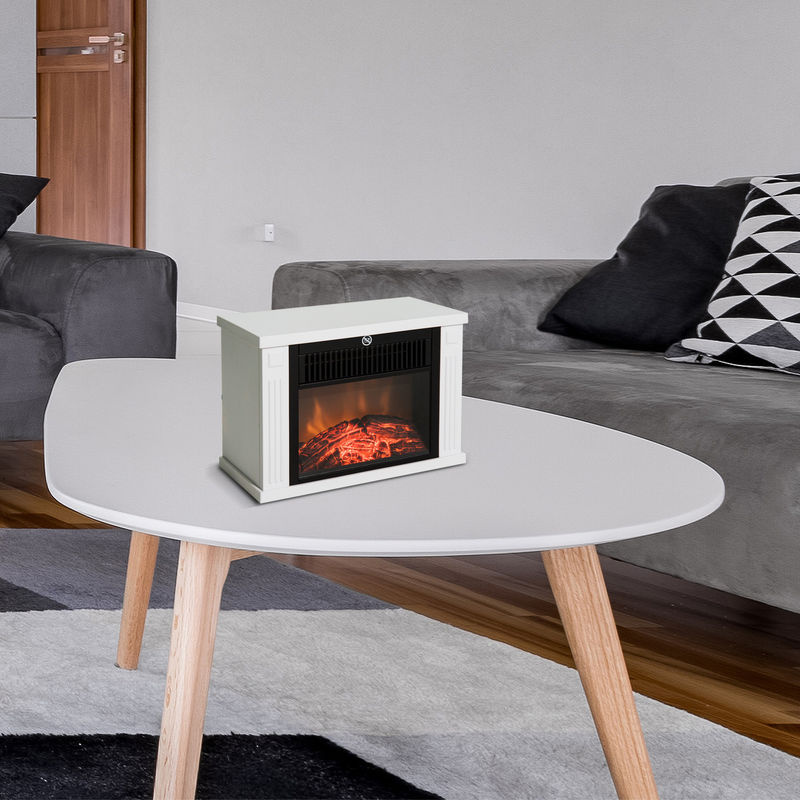 HOMCOM Elektrischer Kamin mit Flammeneffekt in Weiß, 1200 W, B/H/T: 34 x 25 x 17 cm - Bild 2