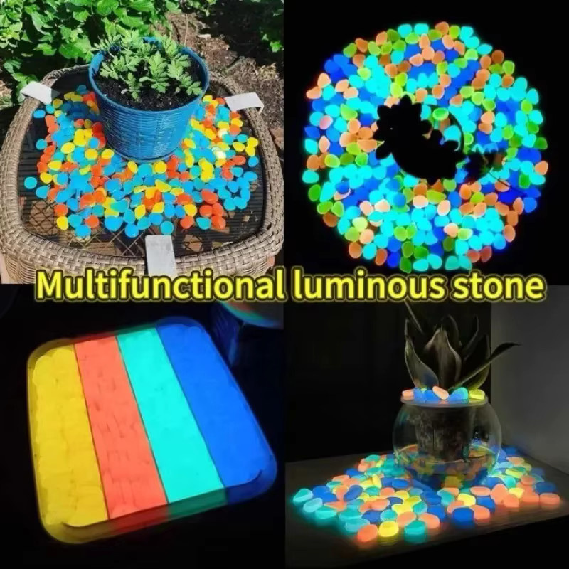 Leuchtende Kieselsteine für die Garten- und Innen-Außendekoration in Blau und Multicolour - Bild 2