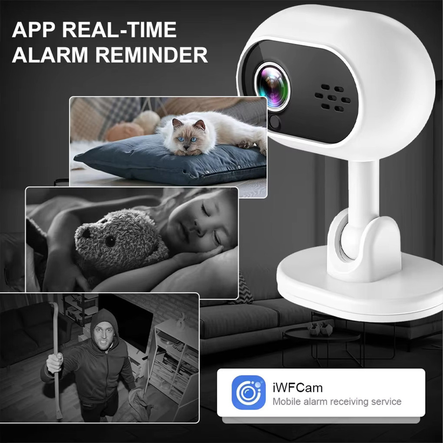 DiFang Mini WLAN-Sicherheitskamera mit Nachtsicht in Weiß, 2er-Pack als Babyphone oder Haustier-Überwachungskamera - Bild 4