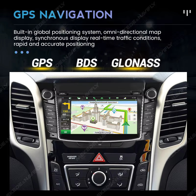 MEKEDE 7 Zoll Android Smart Auto Radio Stereo mit Carplay und Navigation für Hyundai I30 Elantra GT 2012–2017 in Schwarz - Bild 5