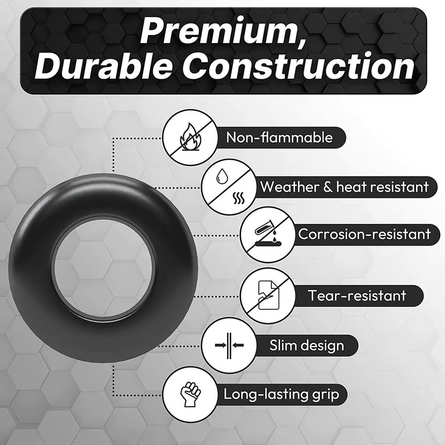 STONEGO Gummitülle Sortiment Kit aus Kunststoff, 180 Teile, Schwarz, Set mit O-Ringen von 1/4" bis 1" - Bild 2