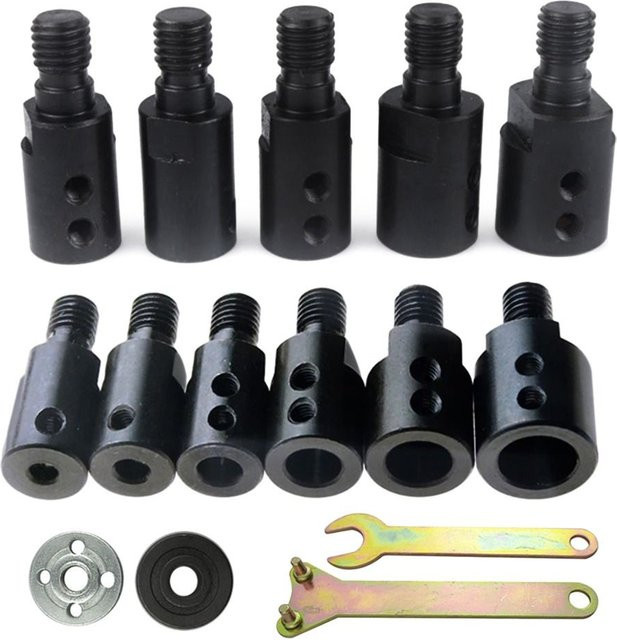 DAYFULI Sägeblatt Adapter Set in Schwarz für Schleifen, Polieren und Bohren mit M10 Wellenadapter und Pleuelhülsen-Kupplung - Bild 1