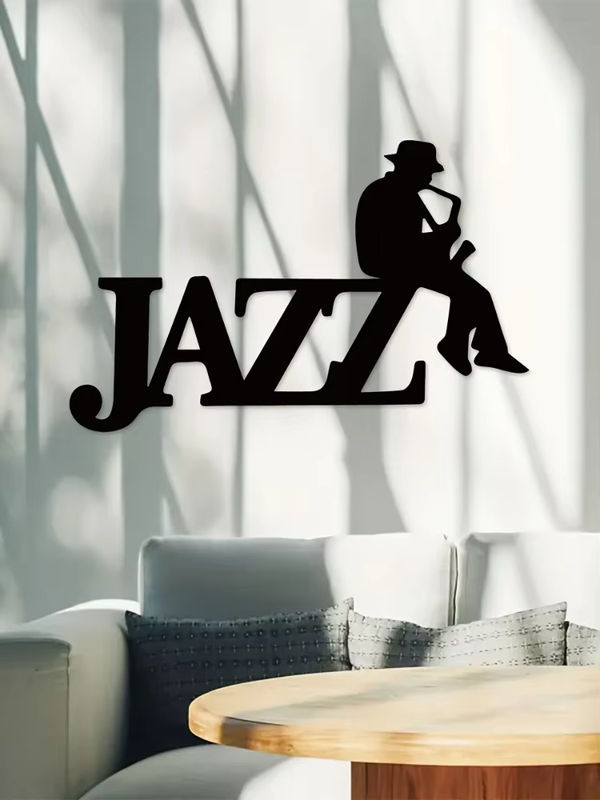 HELLOYOUNG Jazz Musik Wanddekoration aus Metall in Schwarz, minimalistisches Design für Musikliebhaber - Bild 7