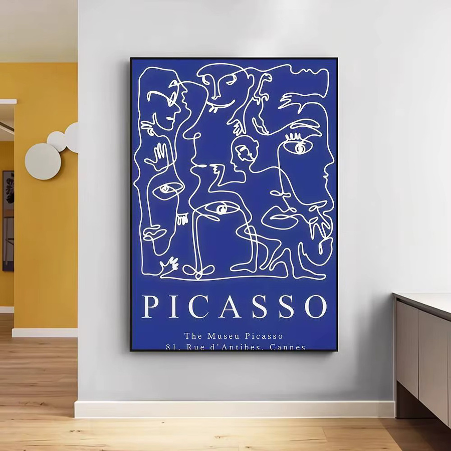 Abstraktes Filmplakat Moetch in Blau als Wandkunst für dein Nordic Home Decor aus Papier - Bild 4