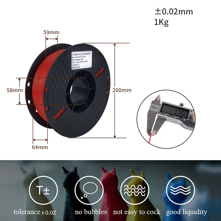 Kee Pang PLA-PETG-Filament für 3D-Drucker, 10 kg (10 x 1 kg), Weiß, 1,75 mm - Bild 2