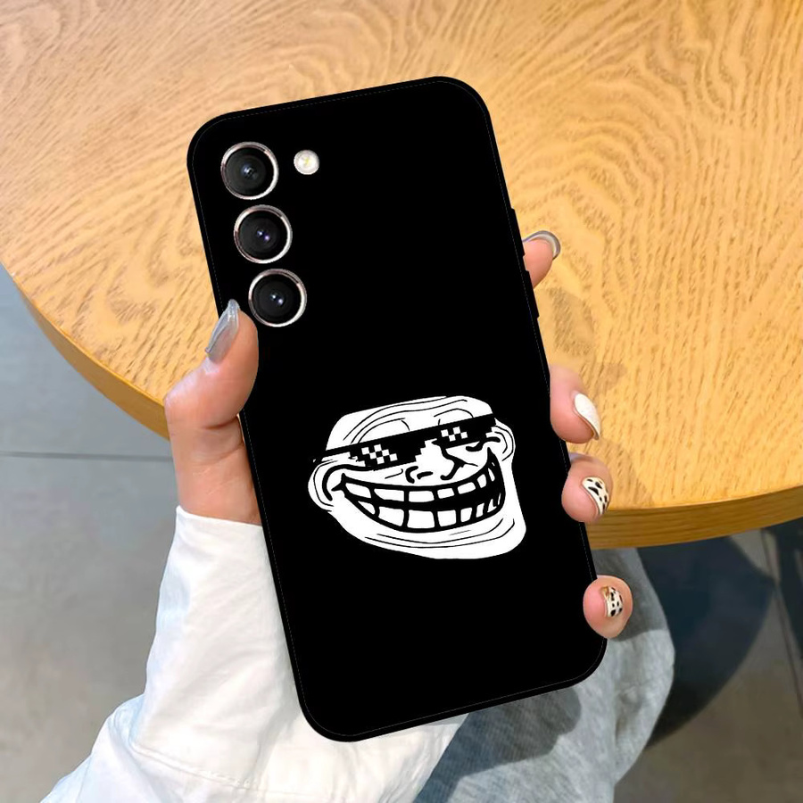 Handyhülle mit T-Trollfaces Memes Design für Samsung Galaxy S21 S22 S23 S24 S25 S26 Ultra FE Plus 5G A52S Soft Cover in Schwarz - Bild 6