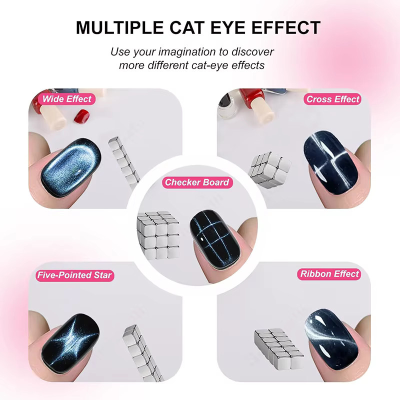 Cat Eye Magnet Nagelset, 27 Stück, Magnetische Maniküre DIY Werkzeug - Bild 2