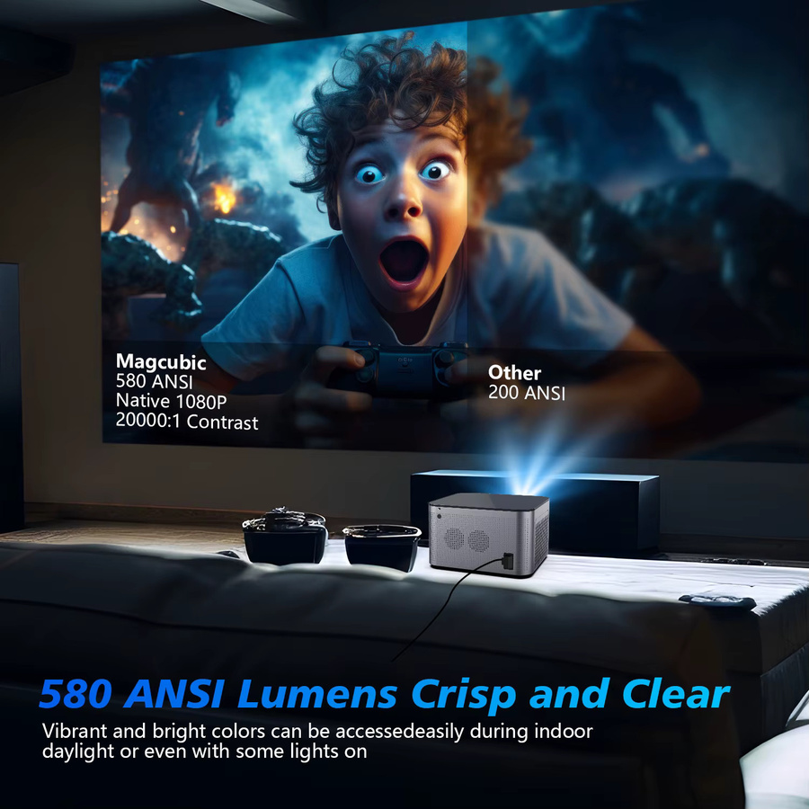 Magcubic HY350 Pro Beamer mit Android 11, 580 ANSI Lumen, 4K Unterstützung, Full HD, Wifi6 und Bluetooth 5.0 in Schwarz oder Weiß - Bild 3