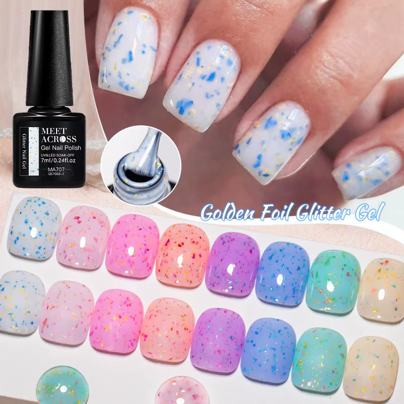 Meet Across Gel-Nagellack Goldfolie, 7 ml, Unisex - Bild 3