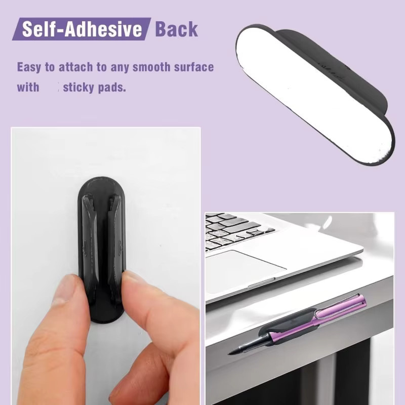 5 oder 10 Stück Elastische Silikon Stifthalter in Schwarz für Bleistifte, Make-up Pinsel und Marker als Desktop-Organizer - Bild 4
