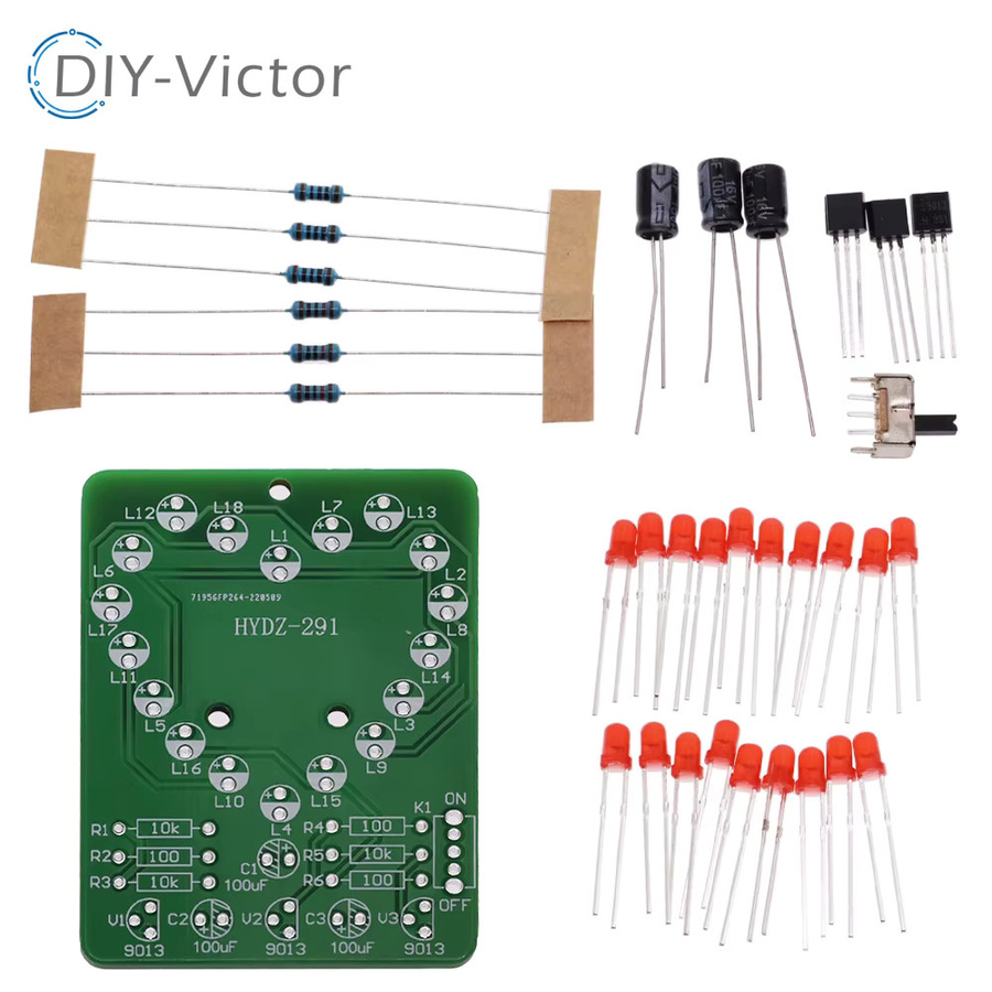 DIY LED Herz-Lampe Bausatz mit blinkendem Wasser-Effekt als Elektronik-Lernset zum Löten und Montieren - Bild 2