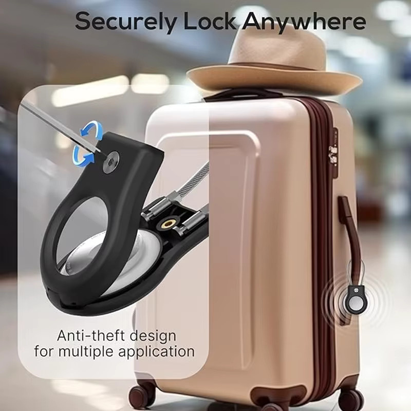 Wasserdichte Hülle für Apple AirTag mit Stahlkabel in Blau als Anti-Verlust-Tracker Zubehör für Gepäck und Rucksack - Bild 4