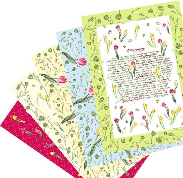 10er-Set Geschenkpapier Osterspaziergang von St. Benno Verlag in Mehrfarbig - Bild 1