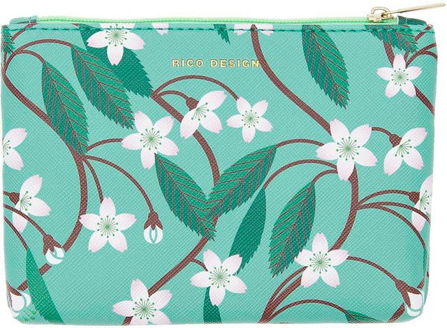 Rico Design Paper Poetry Etui Kirschblüten grün 14 x 10 cm - Bild 1