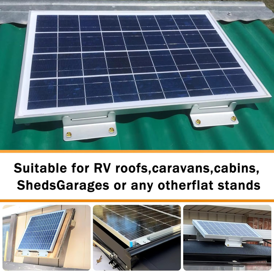 CP-SETUNO Solarpanel Montagehalterungs-Set aus Aluminium in Silber, 16/8/4-teiliges Z-Halterung-Set für Wohnmobile, Dächer und Boote - Bild 4