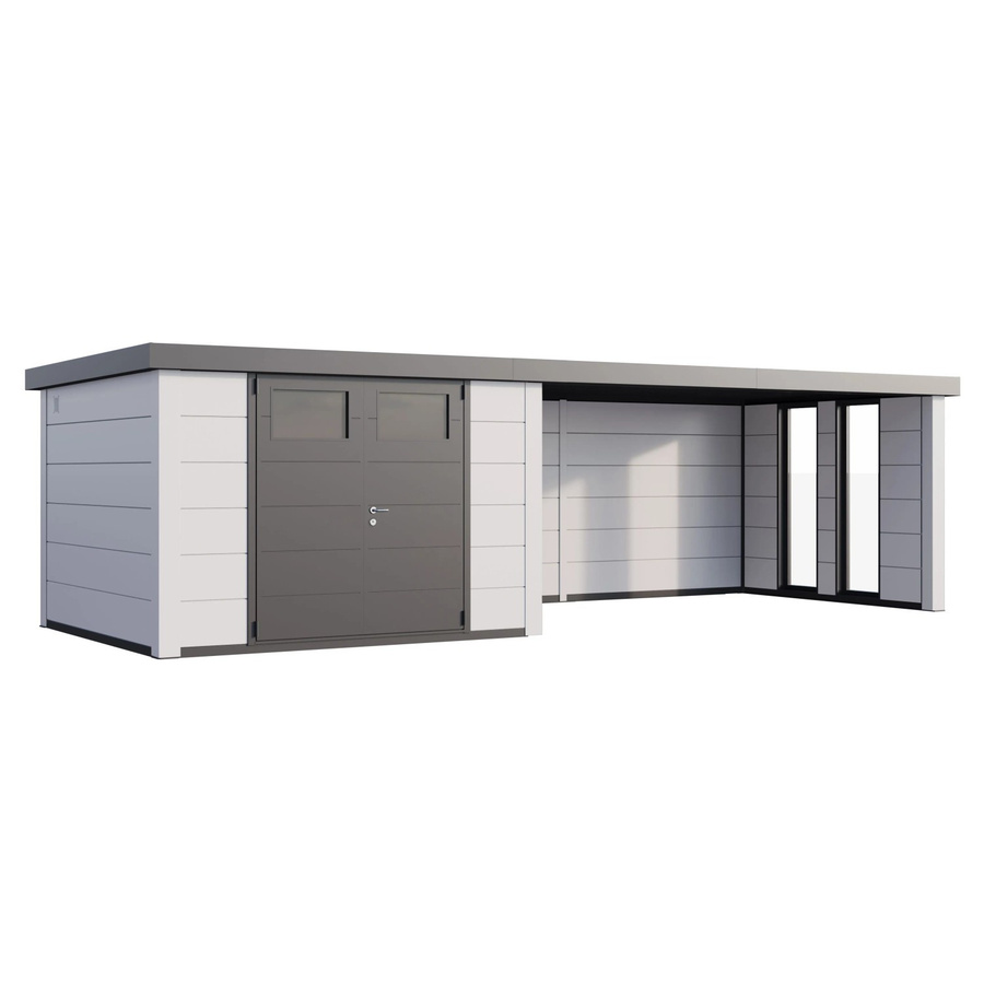 Telluria Gerätehaus Classico 3030 Lounge XL Rechts mit Fenster in Weiß, B/H/T: 762 x 238 cm - Bild 2