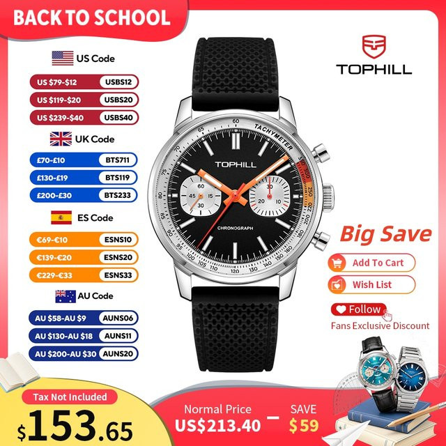 TOPHILL Chronograph, Automatik, Edelstahl, 40 mm, Herren - Bild 1