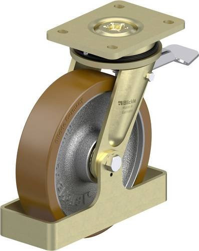 Blickle Schwerlast-Lenkrolle LS-GB 200K-ST-FS in Silber mit 200 mm Rad-Durchmesser und 1000 kg Tragfähigkeit - Bild 1