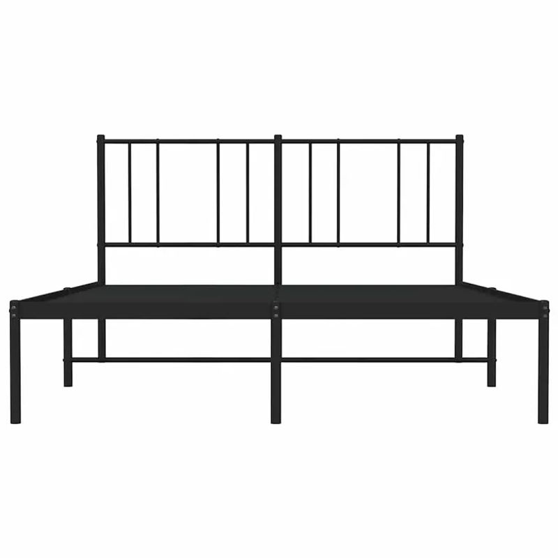 Vidaxl Metallbettgestell mit Kopfteil in Schwarz, B/T/H: 160 x 200 cm - Bild 2