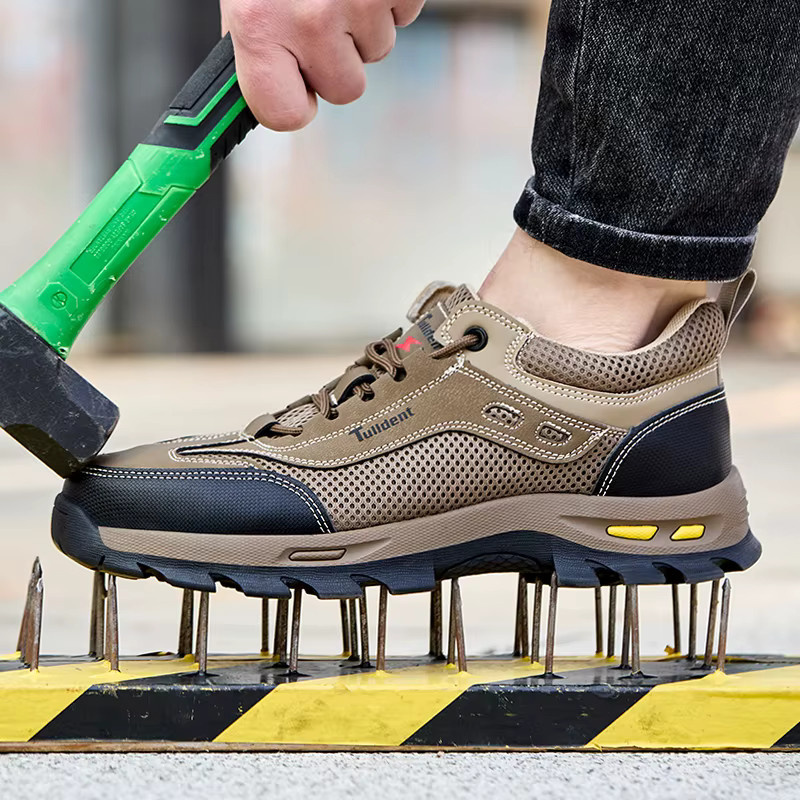 TANRDON Sommer-Arbeitsschutzschuhe für Herren, durchstichfeste Sicherheitsstiefel im taktischen Design - Bild 2