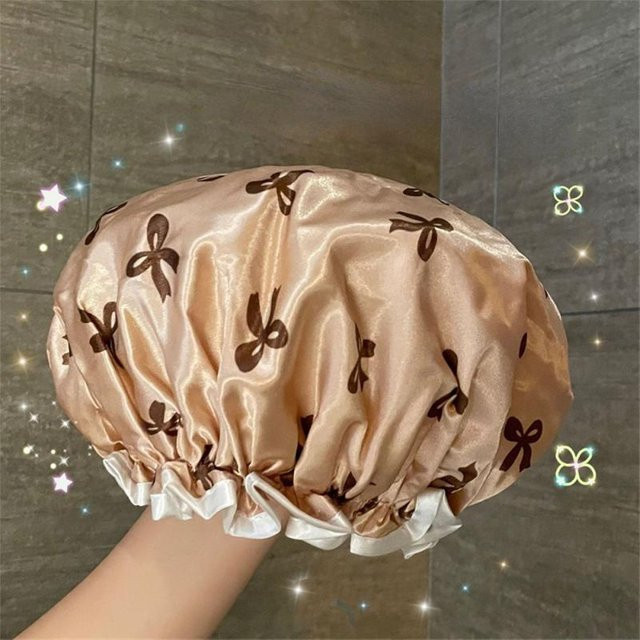 XYNN Satinhaube für Damen, doppellagig, Schwarz-Gold - Bild 1