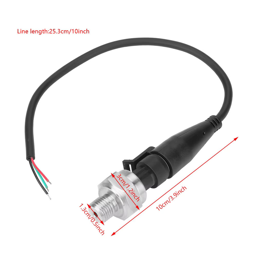 Aramox Manometerwandler Drucksensor G1/4" in Silber für Wasser, Gas und Öl mit 5V Eingang und 0,5-4,5V / 0-5V Ausgang - Bild 3