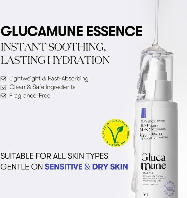 VT COSMETICS Glucamune Essenz Serum, 100 ml, mit Panthenol, Empfindliche Haut - Bild 1