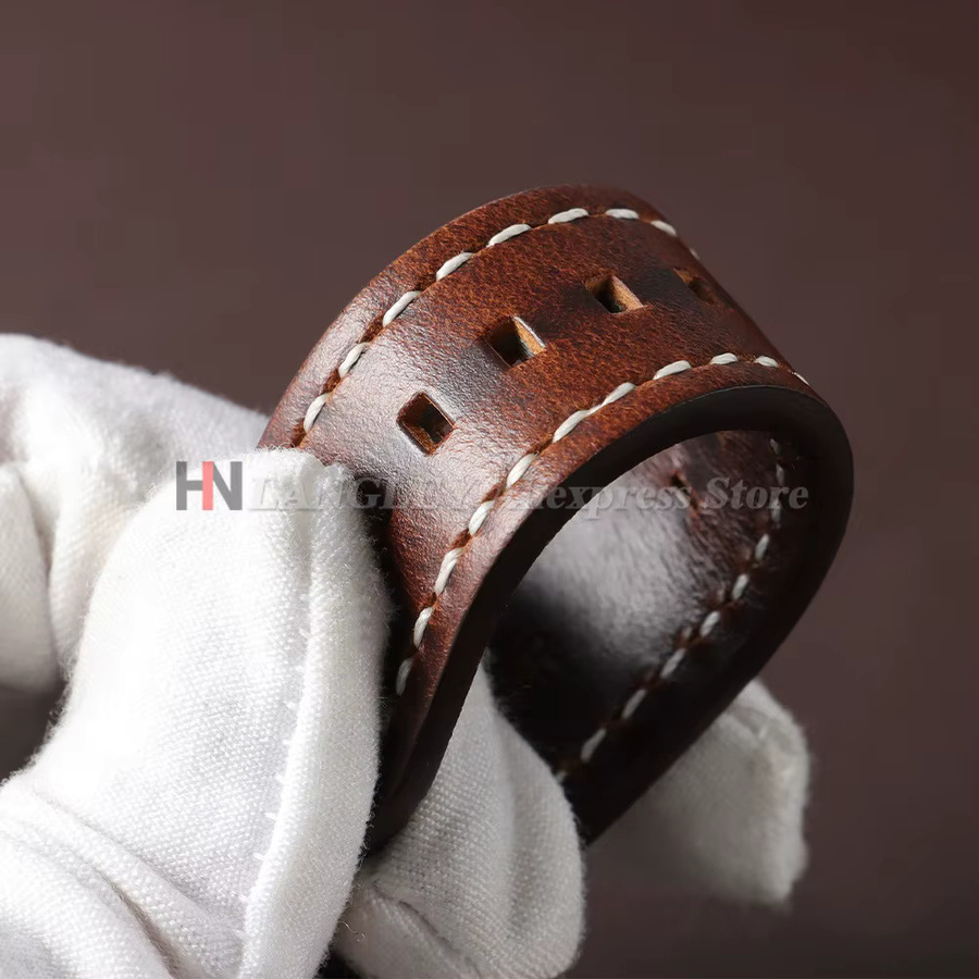 langley Uhrenarmband Leder, braun, Vintage, Unisex - Bild 3