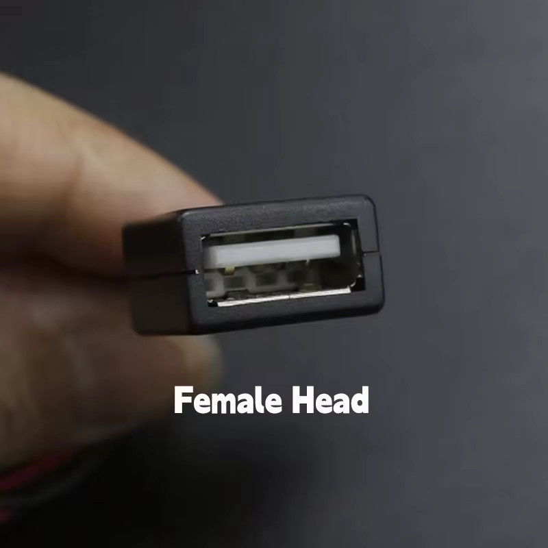 JCD USB-A auf XH2.54-2P Anschlusskabel, 2-adriges DIY-Zubehör in Schwarz - Bild 2