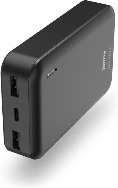 Hama Power Pack Pocket 10 mit 10.000 mAh und USB-A sowie USB-C Ausgängen in Anthrazit - Bild 1