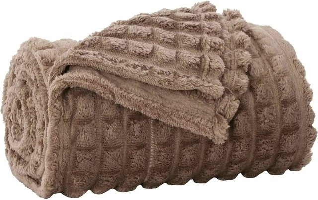 vidaXL Überwurfdecke aus Fleece in Braun, B/T: 150 x 130 cm - Bild 1