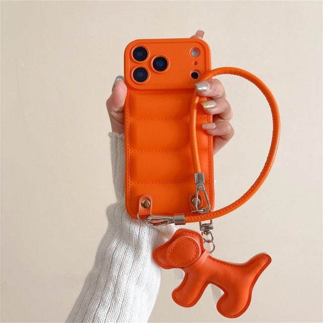 szHAIyu Daunenjacke Handyhülle mit Riemen für iPhone 11 bis iPhone 17 Air in Bonbonfarben - Bild 1