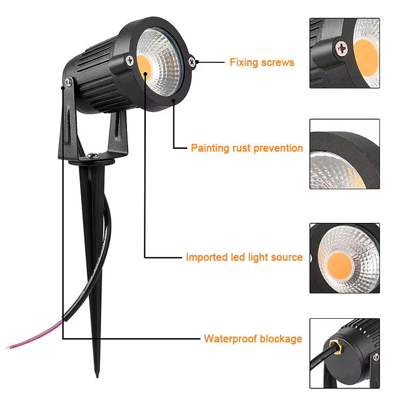 10 Stück Teetealy LED-Rasenlampen IP65 wasserdichte Gartenbeleuchtung in Gelb und Schwarz für Weg und Boden - Bild 3